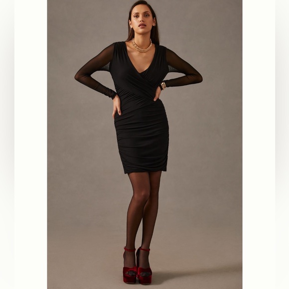 Anthropologie Dresses & Skirts - ✨ Anthropologie Sheer-Sleeve Mini Dress Sz XS